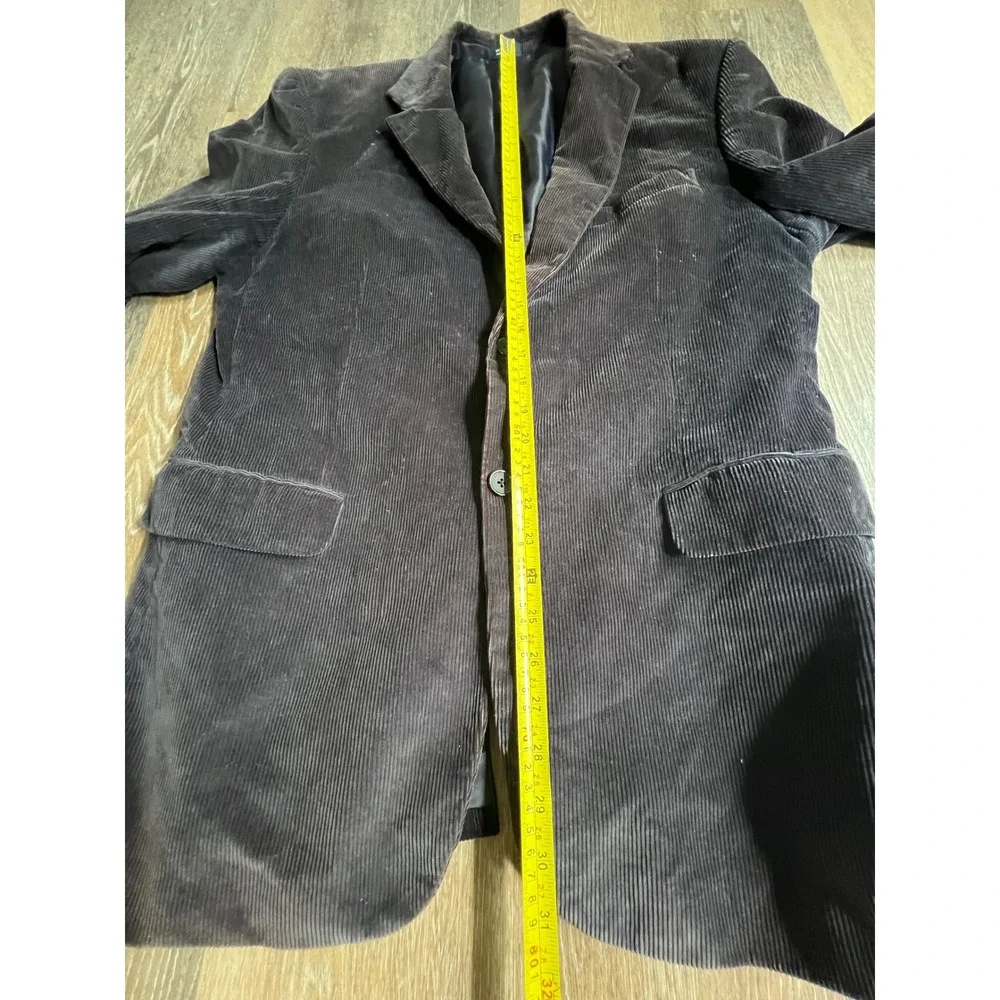 Saddlebred Corduroy Blazer Mens 42R Brown Sport Coat Two Button Cotton Jacket